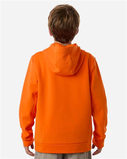 Team 365 TT400Y Youth Squad Hooded Tech Fleece Pullover - Sport Orange - model back