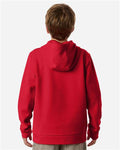 Team 365 TT400Y Youth Squad Hooded Tech Fleece Pullover - Sport Red - model back