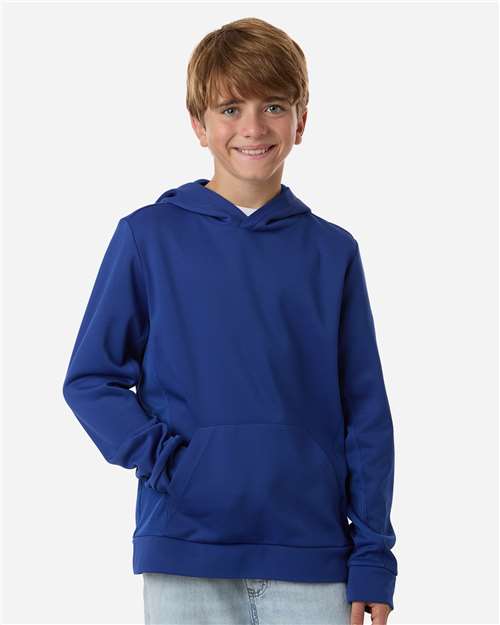 Team 365 TT400Y Youth Squad Hooded Tech Fleece Pullover - Sport Royal - model front
