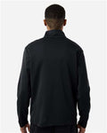 Team 365 TT401 Unisex Squad Cadet Quarter-Zip Tech Fleece Pullover - Black - model back