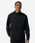 Team 365 TT401 Unisex Squad Cadet Quarter-Zip Tech Fleece Pullover - Black - model front