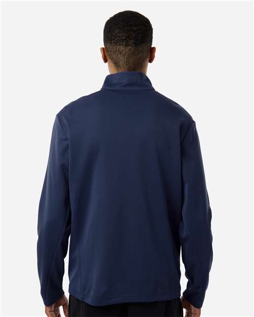 Team 365 TT401 Unisex Squad Cadet Quarter-Zip Tech Fleece Pullover - Sport Dark Navy - model back