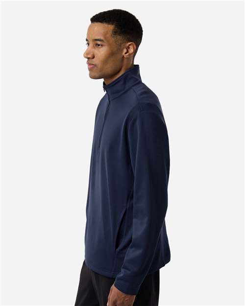Team 365 TT401 Unisex Squad Cadet Quarter-Zip Tech Fleece Pullover - Sport Dark Navy - model side