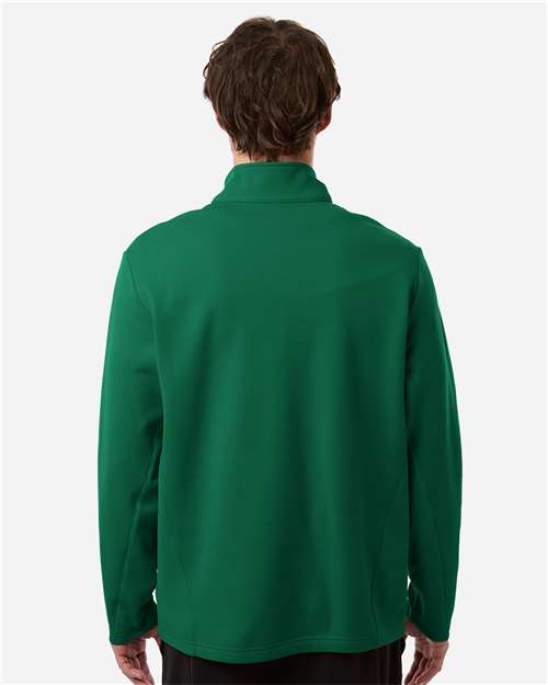 Team 365 TT401 Unisex Squad Cadet Quarter-Zip Tech Fleece Pullover - Sport Forest - model back