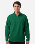 Team 365 TT401 Unisex Squad Cadet Quarter-Zip Tech Fleece Pullover - Sport Forest - model front