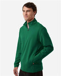 Team 365 TT401 Unisex Squad Cadet Quarter-Zip Tech Fleece Pullover - Sport Forest - model side