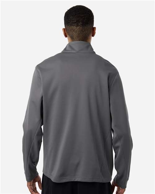 Team 365 TT401 Unisex Squad Cadet Quarter-Zip Tech Fleece Pullover - Sport Graphite - model back