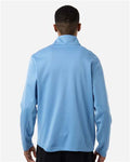 Team 365 TT401 Unisex Squad Cadet Quarter-Zip Tech Fleece Pullover - Sport Light Blue - model back