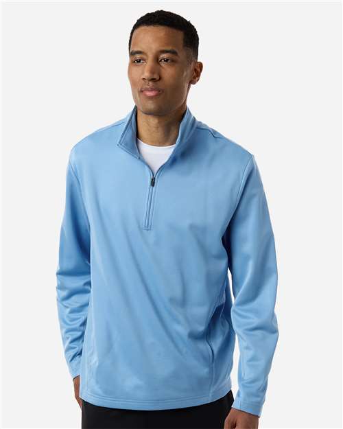 Team 365 TT401 Unisex Squad Cadet Quarter-Zip Tech Fleece Pullover - Sport Light Blue - model front
