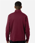 Team 365 TT401 Unisex Squad Cadet Quarter-Zip Tech Fleece Pullover - Sport Maroon - model back