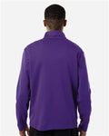 Team 365 TT401 Unisex Squad Cadet Quarter-Zip Tech Fleece Pullover - Sport Purple - model back