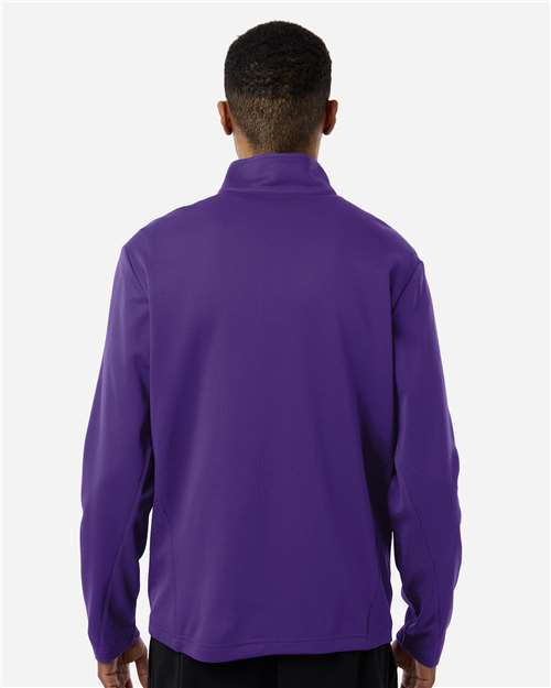 Team 365 TT401 Unisex Squad Cadet Quarter-Zip Tech Fleece Pullover - Sport Purple - model back