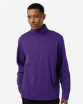 Team 365 TT401 Unisex Squad Cadet Quarter-Zip Tech Fleece Pullover - Sport Purple - model front