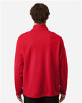 Team 365 TT401 Unisex Squad Cadet Quarter-Zip Tech Fleece Pullover - Sport Red - model back