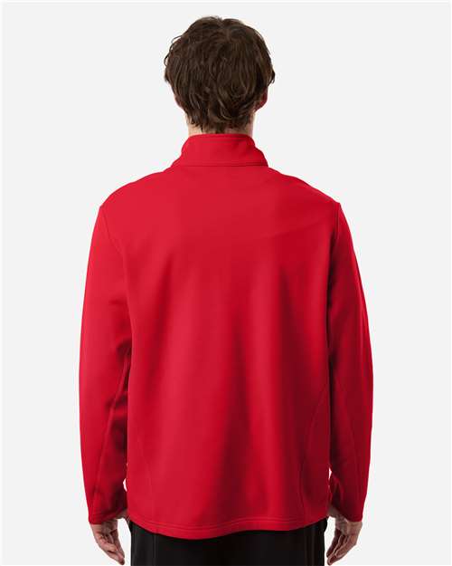 Team 365 TT401 Unisex Squad Cadet Quarter-Zip Tech Fleece Pullover - Sport Red - model back