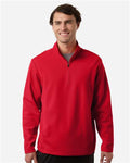 Team 365 TT401 Unisex Squad Cadet Quarter-Zip Tech Fleece Pullover - Sport Red - model front