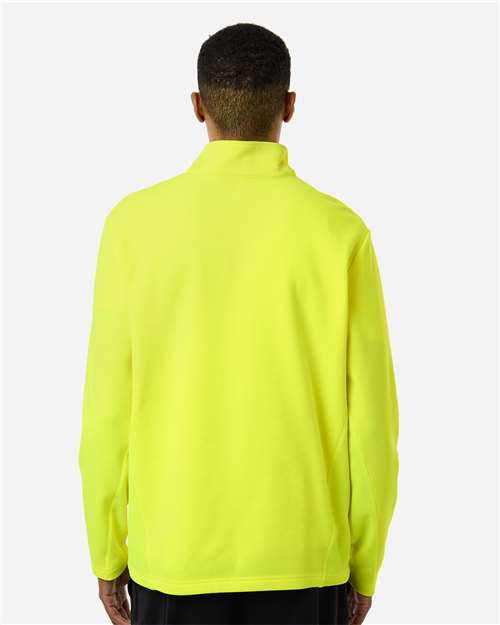 Team 365 TT401 Unisex Squad Cadet Quarter-Zip Tech Fleece Pullover - Safety Yellow - model back