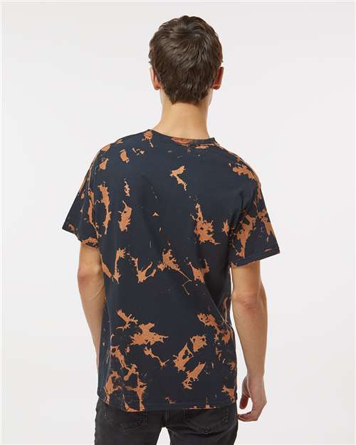 Colortone 1385 Unisex Bleach Out Dyed T-Shirt - Black - model back