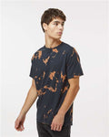 Colortone 1385 Unisex Bleach Out Dyed T-Shirt - Black - model side