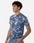 Colortone 1385 Unisex Bleach Out Dyed T-Shirt - Blue - model side