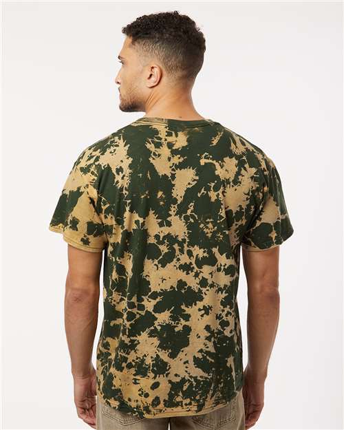 Colortone 1385 Unisex Bleach Out Dyed T-Shirt - Green - model back