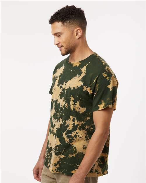 Colortone 1385 Unisex Bleach Out Dyed T-Shirt - Green - model side