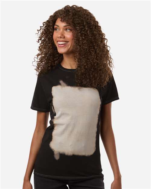 Colortone 1385 Unisex Bleach Out Dyed T-Shirt - Photo - model front