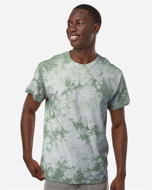 Colortone 1390 Unisex Crystal Wash T-Shirt - Crystal Forest - model front