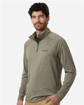 HUK H1200715 Men's Airweight Heather Quarter-Zip Pullover - Heather Moss - model side