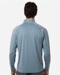 HUK H1200715 Men's Airweight Heather Quarter-Zip Pullover - Silverblue Heather - model back