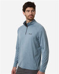 HUK H1200715 Men's Airweight Heather Quarter-Zip Pullover - Silverblue Heather - model side