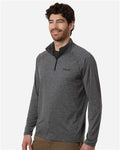 HUK H1200715 Men's Airweight Heather Quarter-Zip Pullover - Volcanic Ash Heather - model side