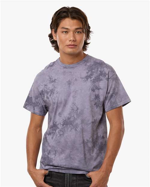 Colortone 1390 Unisex Crystal Wash T-Shirt - Crystal Plum - model front