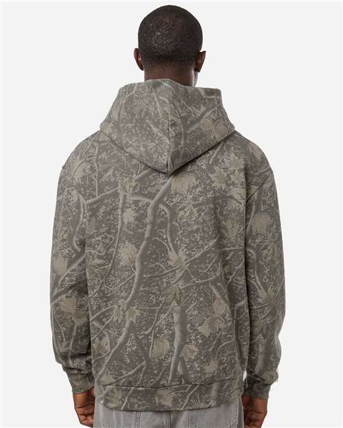 Independent Trading Co. IND330BLV Unisex Boulevard Heavyweight Hooded Sweatshirt - Deadwood Tree Camo - model back