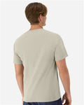Hanes GDH100 Men's Garment-Dyed T-Shirt - Pebblestone - model back