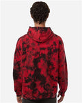 Colortone 8790 Unisex Crystal Wash Hooded Sweatshirt - Crystal Red/ Black - model back