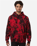 Colortone 8790 Unisex Crystal Wash Hooded Sweatshirt - Crystal Red/ Black - model front