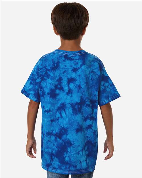Colortone 1390Y Youth Crystal Wash T-Shirt - Crystal Royal - model back