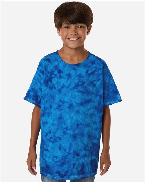 Colortone 1390Y Youth Crystal Wash T-Shirt - Crystal Royal - model front
