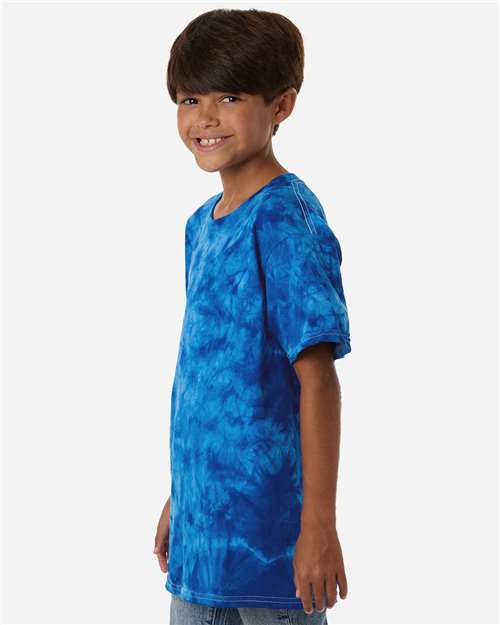 Colortone 1390Y Youth Crystal Wash T-Shirt - Crystal Royal - model side