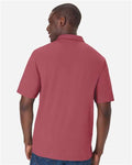 Hanes GDH116 Men's Garment-Dyed Jersey Polo - Crimson Fall - model back