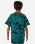 Colortone 1390Y Youth Crystal Wash T-Shirt - Crystal Teal/ Black - model back