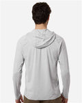 HUK H1200668 Men's Atoll Half-Zip Hooded Pullover - Harbor Mist - model back