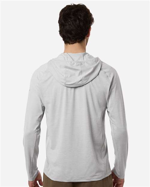 HUK H1200668 Men's Atoll Half-Zip Hooded Pullover - Harbor Mist - model back