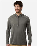 HUK H1200668 Men's Atoll Half-Zip Hooded Pullover - Moss - model front