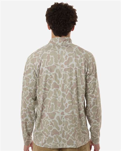 HUK H1200720 Men's Airweight KC Printed Quarter-Zip Pullover - Sand - model back