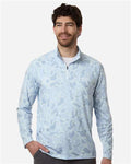 HUK H1200720 Men's Airweight KC Printed Quarter-Zip Pullover - Sky - model front