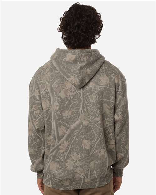 Independent Trading Co. IND4000 Heavyweight Hooded Sweatshirt - Deadwood Tree Camo - model back