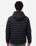 Weatherproof 26715 Men's Lightweight Poly-filled Hooded Puffer Jacket - Black - model back