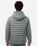 Weatherproof 26715 Men's Lightweight Poly-filled Hooded Puffer Jacket - Chelsea Grey - model back